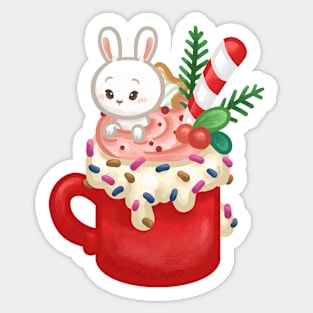 Bunny Christmas Drink Sticker